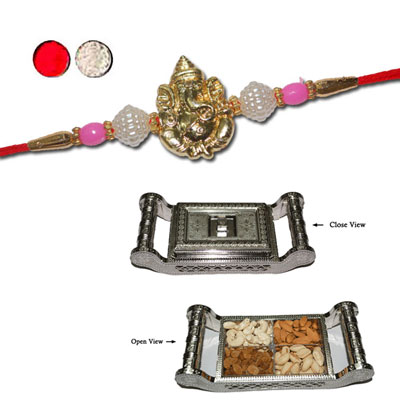 "Rakhi - FR- 8340 A (Single Rakhi),  Manali Dry Fruit Box -Code DFB8000 - Click here to View more details about this Product